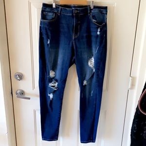 Distressed Wax Jeans